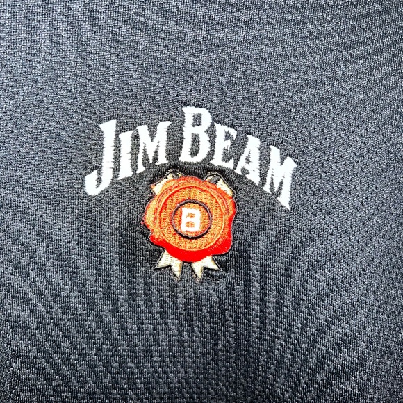 Nike Golf Jacket Mens Large Blue Jim Beam Quarter Zip Cotton Blend Logo - Picture 5 of 15